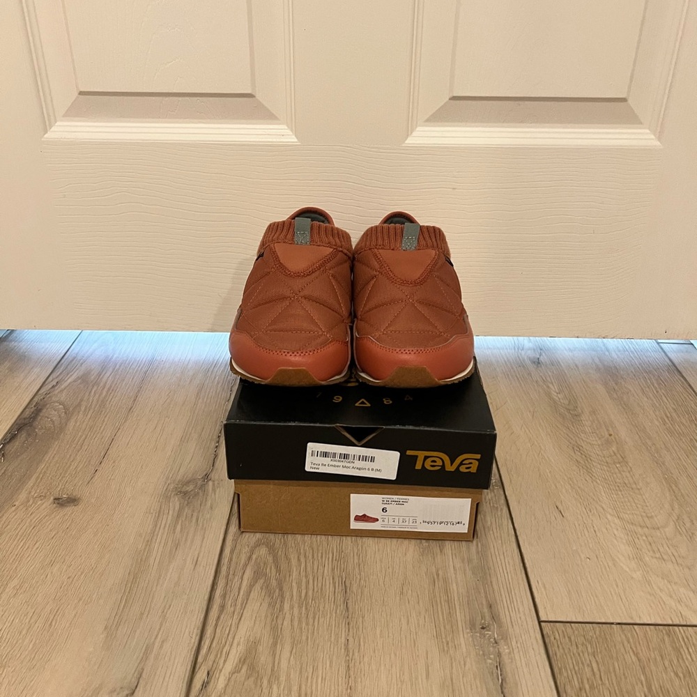 Teva womens Tan Quilted Slip-On Loafers